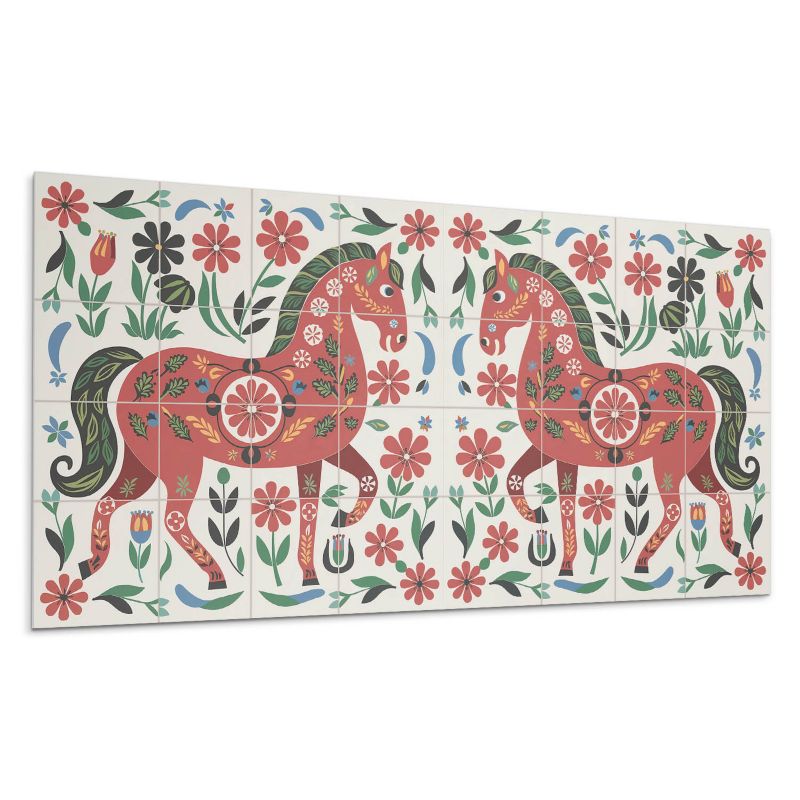 Panel samoprzylepny Wallfluent 100x50 cm Koń w otoczeniu kwiatów 1 szt.