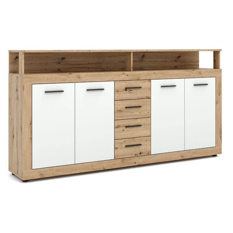 Komoda Mebel Elite z Szufladami Duża Do Salonu Przedpokoju Dąb Biały BLAGO 190 cm 1 szt.