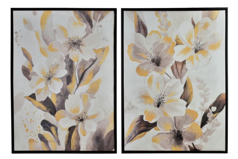 Obraz z tworzywa INGA 50x70 cm złote kwiaty 2 szt.