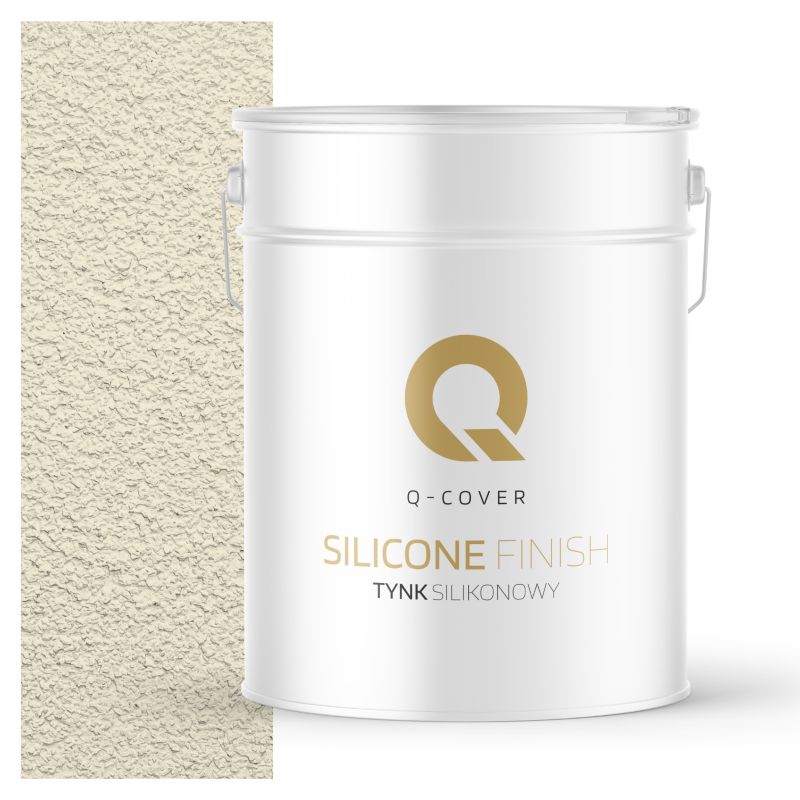 Tynk Silikonowy Elewacyjny Baranek 1.5mm Q-Cover Biel złamana w żółty F641 15KG