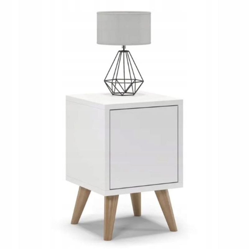 Szafka nocna TYLETEGOTU na nóżkach zamknięta SKAND biel 1 szt