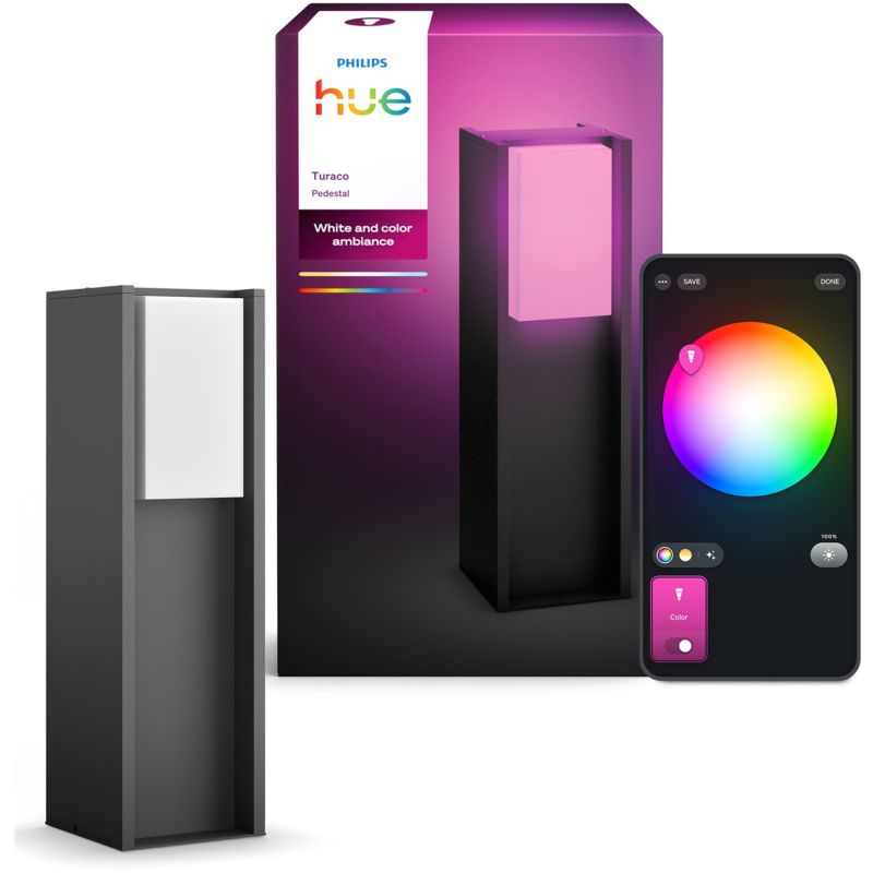 Lampa Ogrodowa Philips HUE LED Słupek 40cm 8.1W 1100lm IP44 RGB TW Antracyt Inteligentna White and Color Ambiance 1 szt.