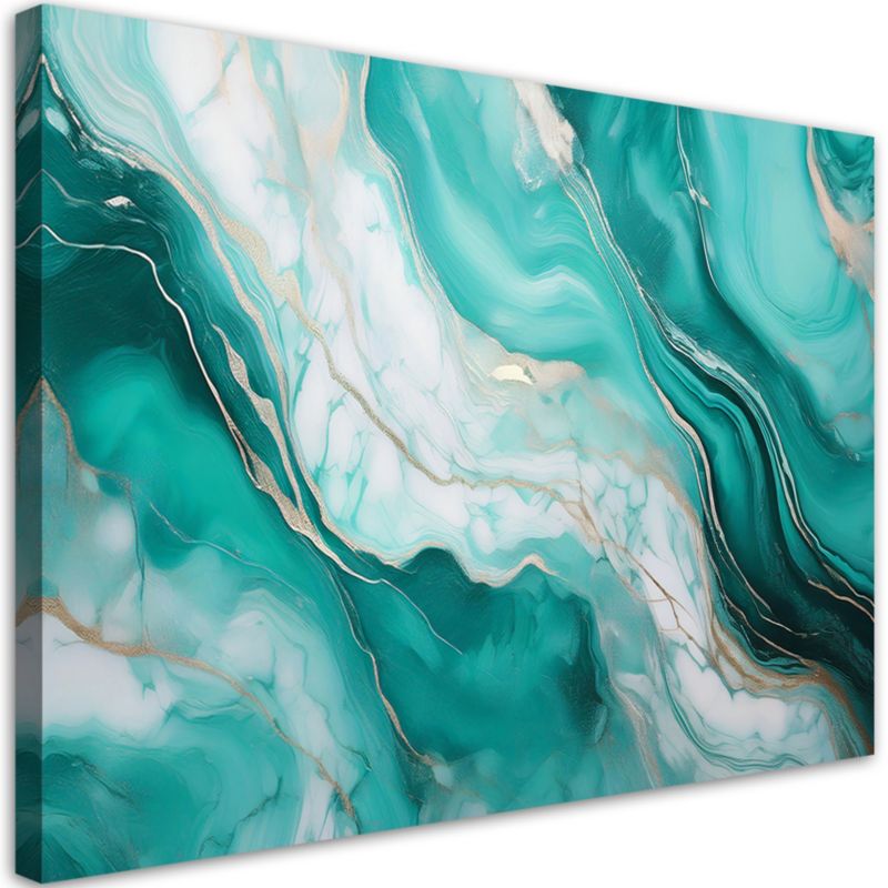 Obraz na płótnie Feeby Turkusowy Marmur ze Złotem 120x80cm 1szt