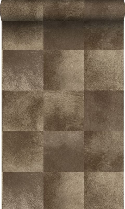 Tapeta Origin Wallcoverings motyw zwierzęcej skóry ciemny brąz 53 cm x 10.05 m - 1 rol.