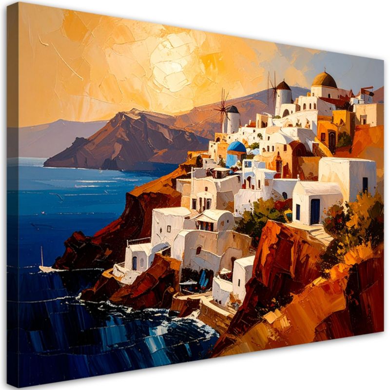 Obraz nowoczesny do salonu Feeby Santorini Grecja Krajobraz 90x60cm 1szt