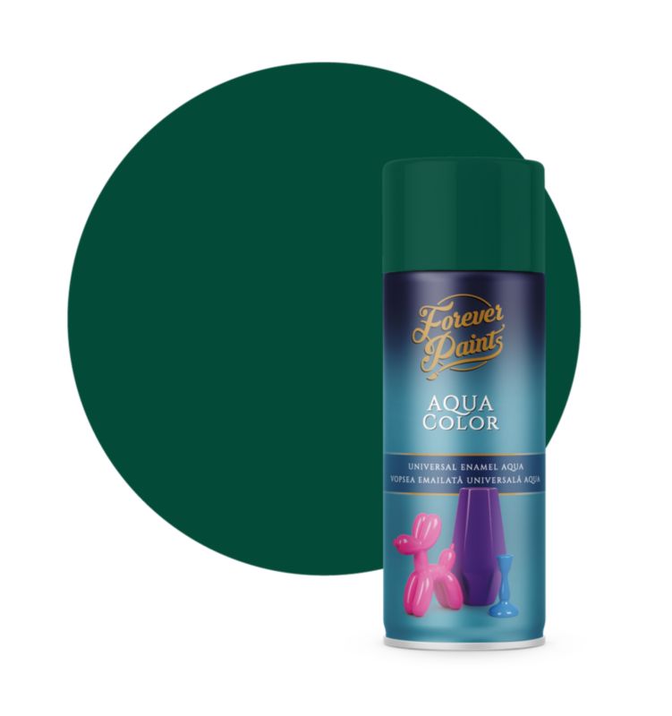 Spray wodny uniwersalny Forever Paints ciemny zielony RAL 6005 400 ml