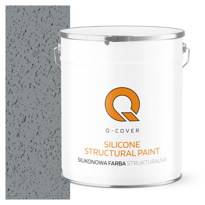 Farba Strukturalna Elewacyjna Silikonowa Fasadowa Q-Cover Błękitny F116 Mat 5L
