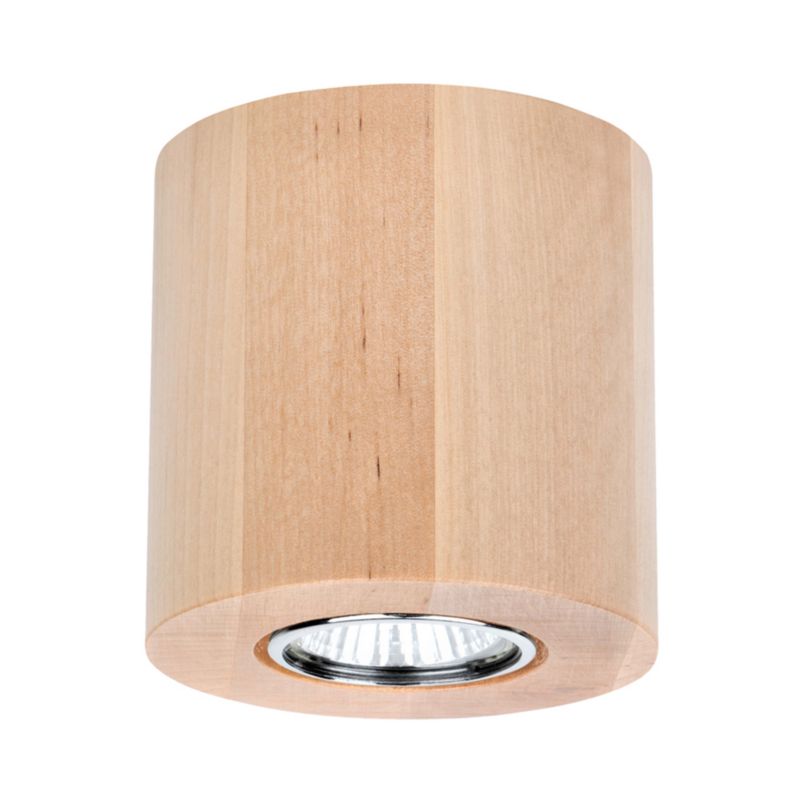 Lampa Sufitowa SPOT Light Round 1xGU10 Max.6W Naturalna Brzoza FSC, Polski Producent, 1 szt.