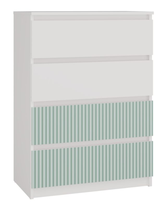 Komoda Topeshop Malwa M4 Arteso Biały / Miętowy - Zielony 40x70x97 cm 1 szt.