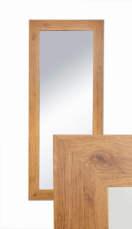 Lustro wiszące BD art w ozdobnej ramie 120x50 cm kolor dąb do salonu pokoju sypialni 1 szt.