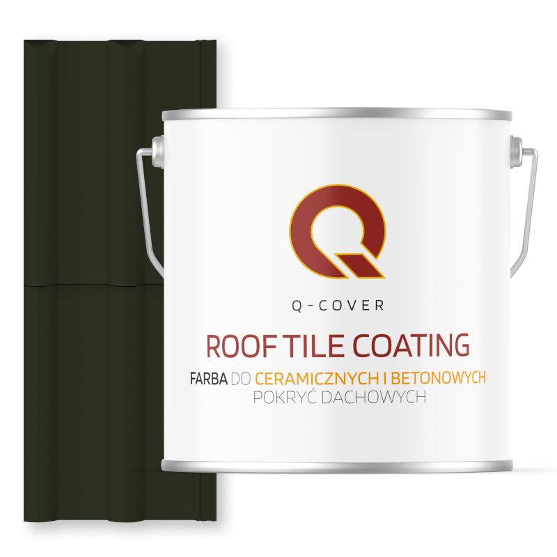Farba do Dachów Ceramicznych i Betonowych Pokryć Dachowych Q-Cover Butelkowa zieleń RAL6007 Mat 5L