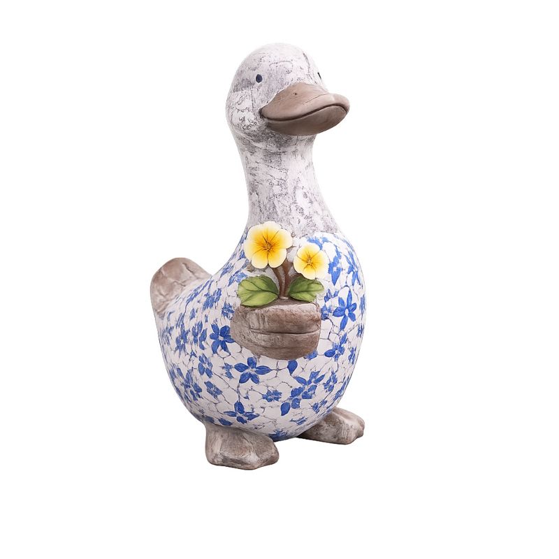 Kaczka, Solis Decor by Aleksandra Sobota, ceramiczna z kwiatkiem 42,5 cm, 1 szt.