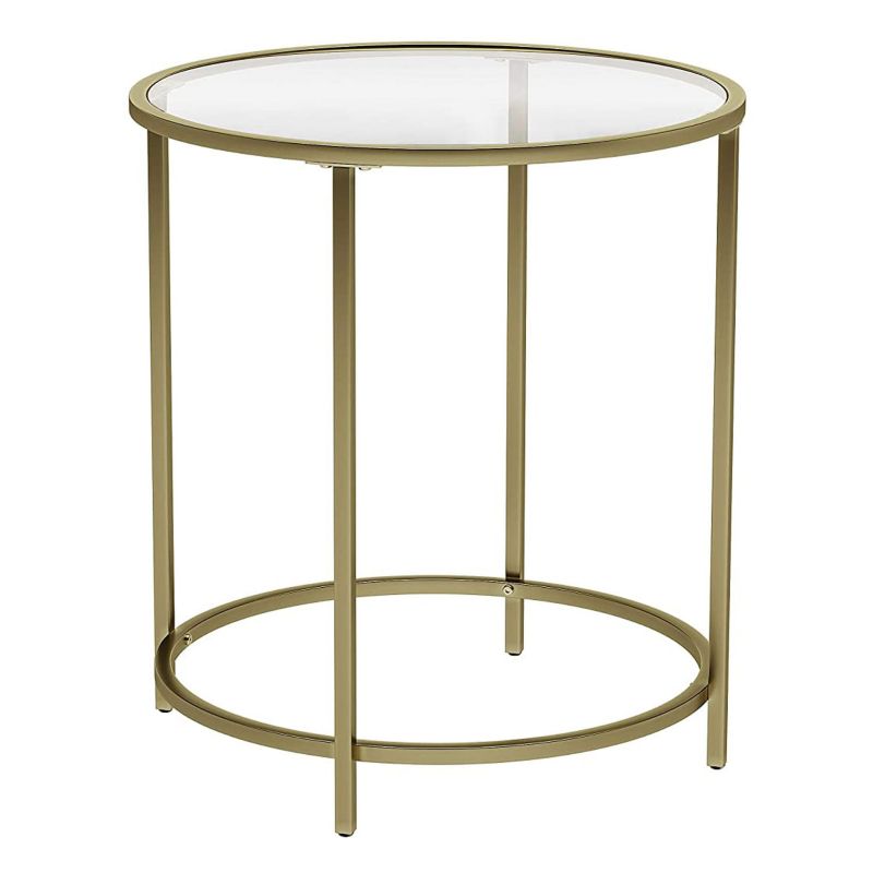Stolik kawowy Songmics złoty okrągły szklany 1szt