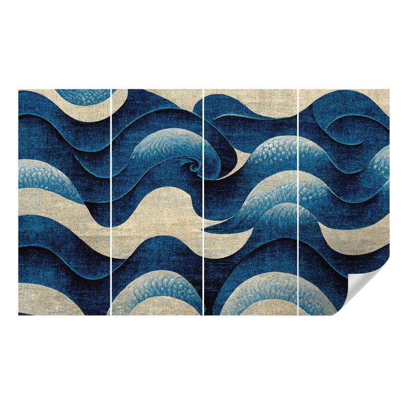 Tapeta samoprzylepna Wallfluent 416x254 cm Niebieskie fale Dla Miłośników Sztuki Abstrakcyjnej 1 szt.