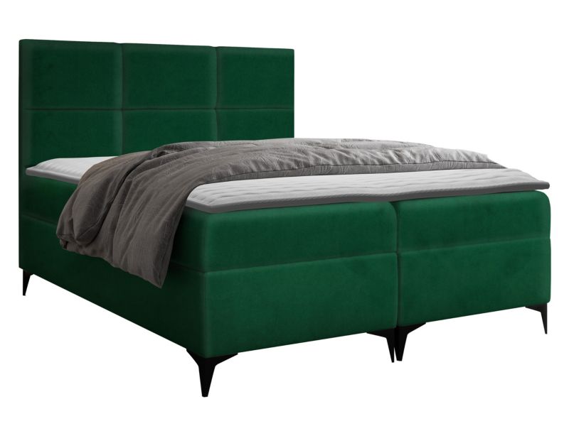 Łóżko kontynentalne MIRJAN 24 Fava 200x200 butelkowa zieleń 1 szt.