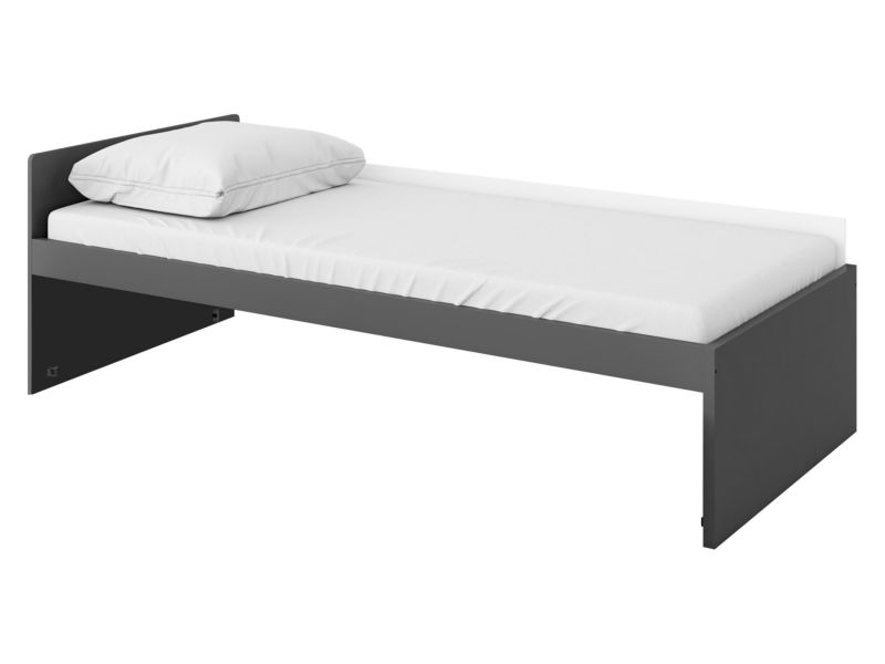 Łóżko z materacem górne MIRJAN 24 Pok PO-13 90x200 grafit / buk ibsen / szary jasny / biały 1 szt.