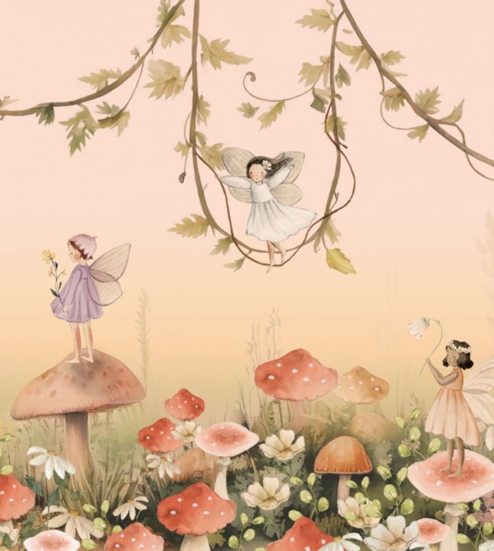 fototapeta ESTAhome wróżki różowymIzielonym 250 x 279 cm - 1 rol.