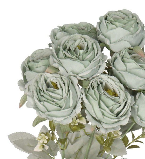 Bukiet róż Deko Pannelier sztuczne kwiaty gęsty XXL 50cm szare 1szt