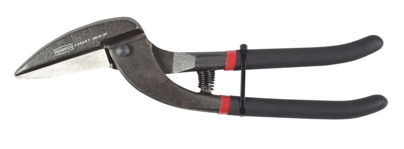 Nożyce do blachy Modeco Expert wygięte gumowana rączka - blister - 1 szt.