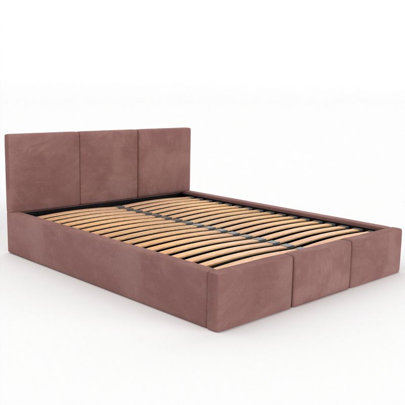 Łóżko podwójne tapicerowane Kobi VALENTINO140x200 pojemnik na pościel - Brudny Róż 1 szt.