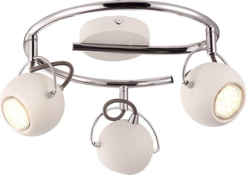 Lampa sufitowa wisząca Kaja Salva biała chromowana wym: 17 x 36 x 36 cm 3xGU10 x 3W 1 szt.