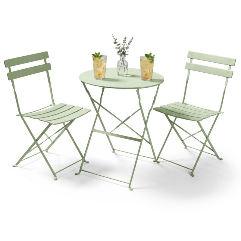Zestaw mebli balkonowych Orion Okrągły stół i 2 krzesła w kolorze świeżej zieleni 1 zestaw