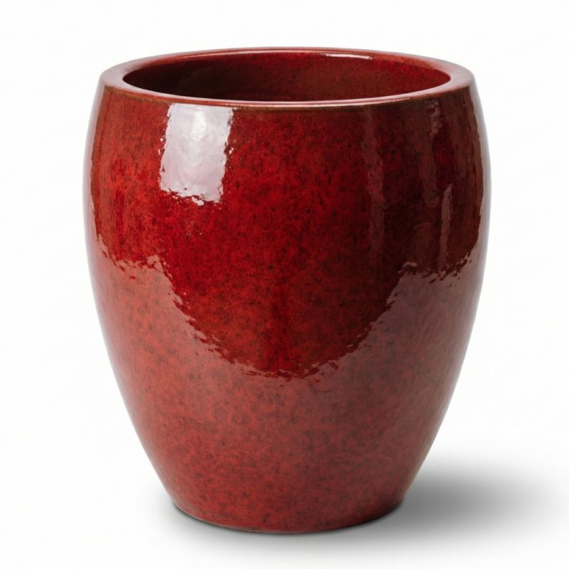 Doniczka ceramiczna Provencelia LAFONTAINE szkliwiona mrozoodporna 52 x 52 cm Tropikalna czerwień 1szt