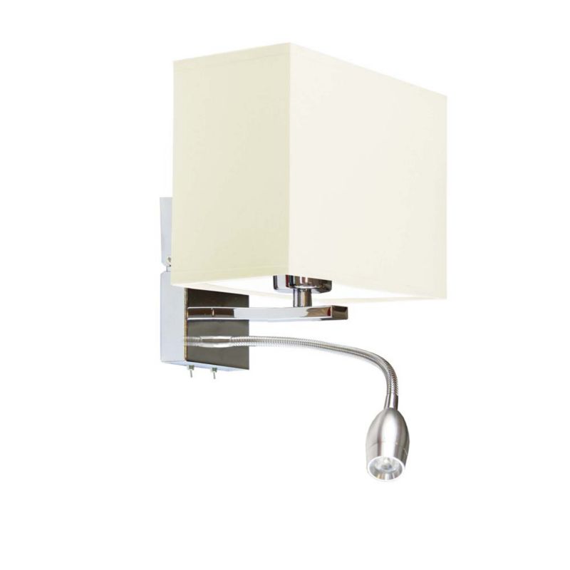 Kinkiet Volta Light Factory Moto Chrom/Ecru Abażur 1xE27 1szt.