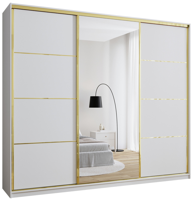 Szafa przesuwna z lustrem 280 cm GOLD NEW MAX
