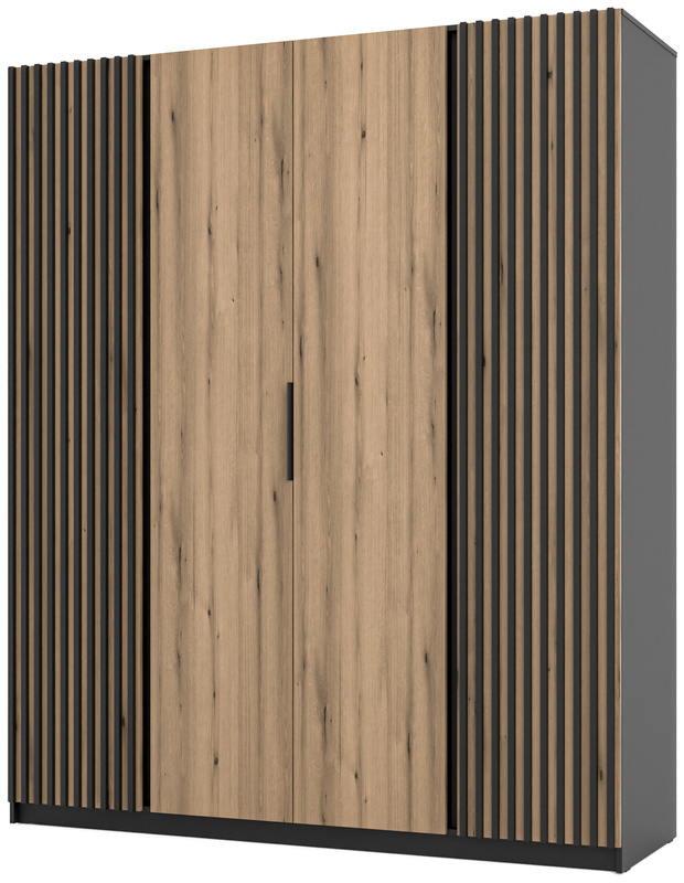 Pojemna szafa z lamelami w stylu loftowym 200 cm KARAT