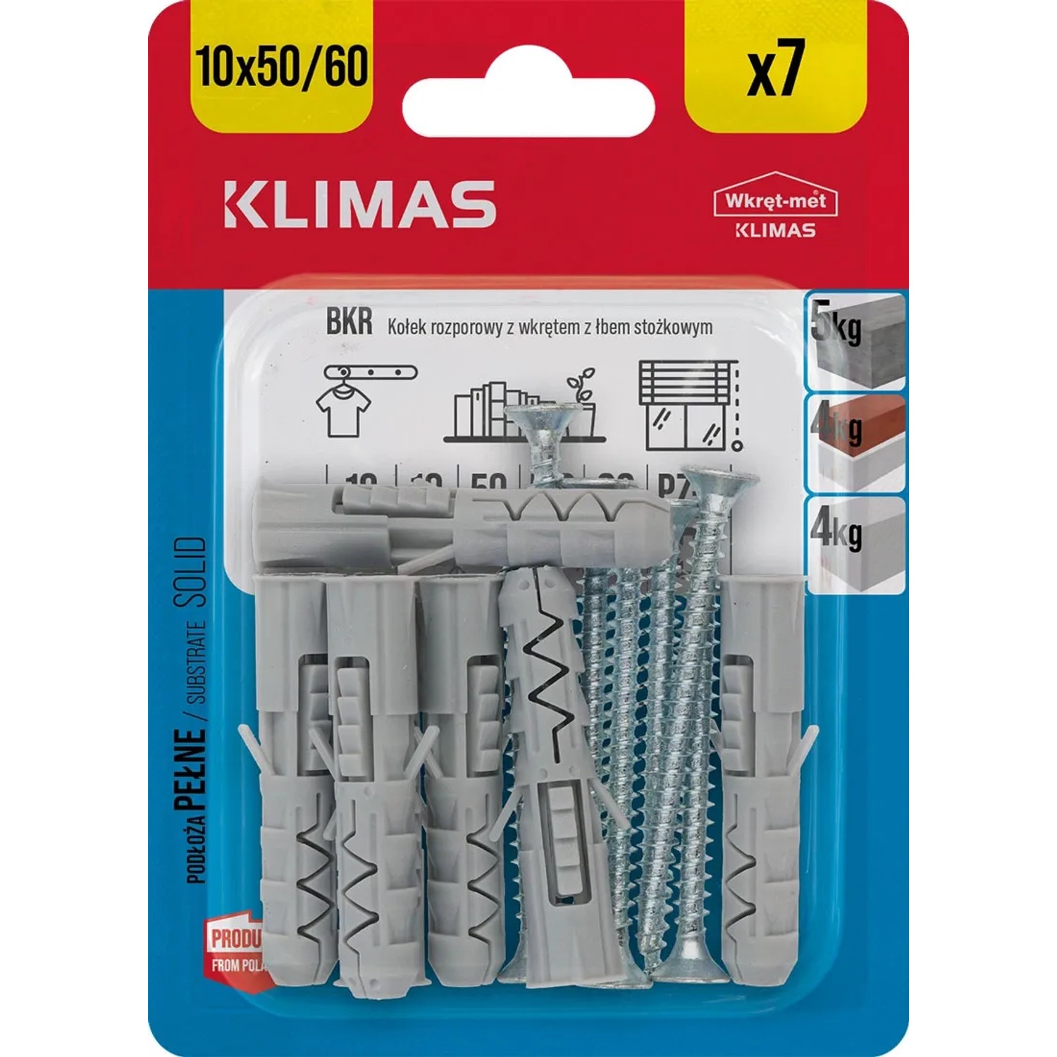 Wkręt-met Kołek rozporowy z łbem stożkowym 10 mm x 60 mm