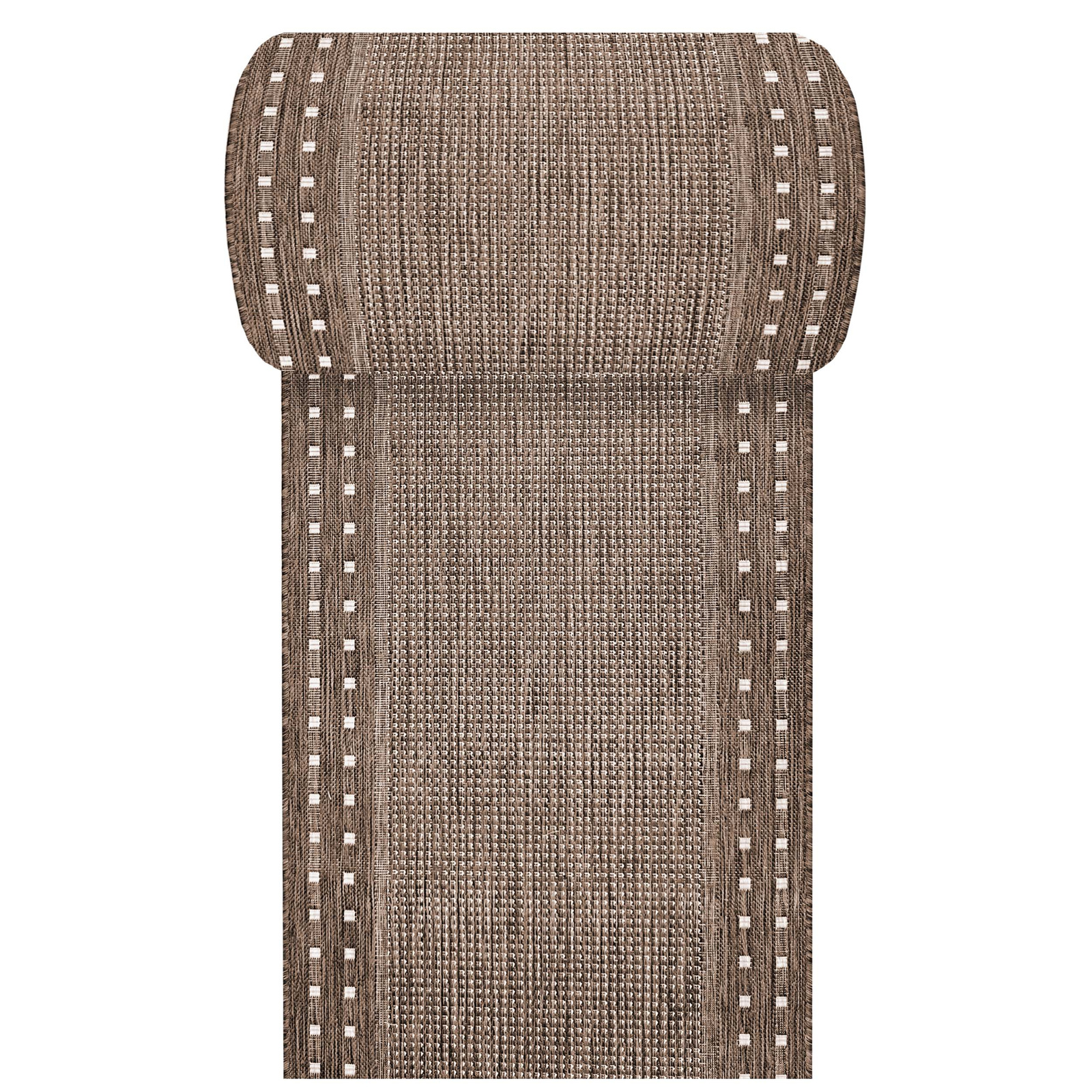 Nowoczesny chodnik sznurkowy OUTDOOR dwustronny MODERN 11 - brązowy - szerokość od 60 cm do 120 cm