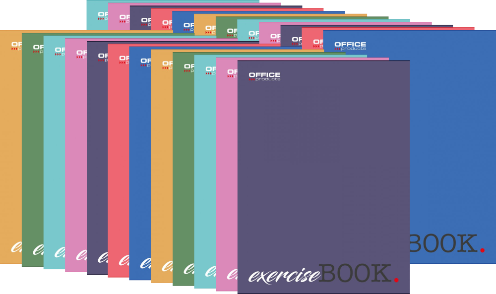 24x Zeszyt w linie Office Products, A5, 60 kartek, mix wzorów