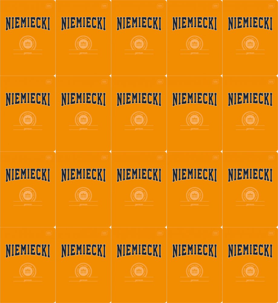 20x Zeszyt przedmiotowy w kratkę Interdruk Język Niemiecki, A5, 60 kartek