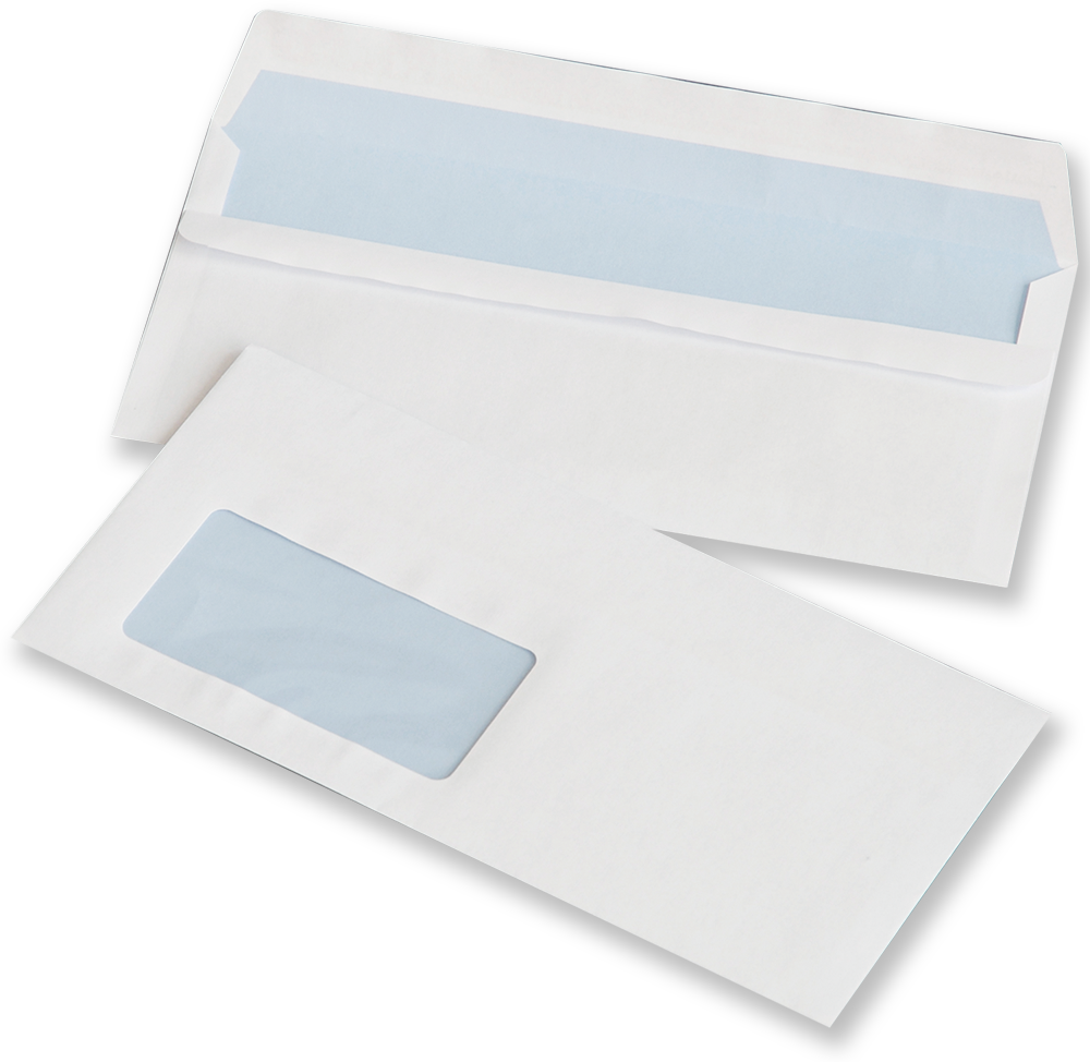2x Koperta standardowa NC, DL, samoklejąca SK, okno lewe, 1000 sztuk, biały