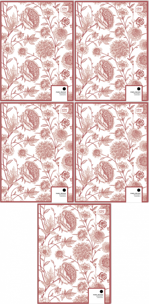 5x Zeszyt w kratkę Interdruk Girls, A4, 60 kartek, mix wzorów