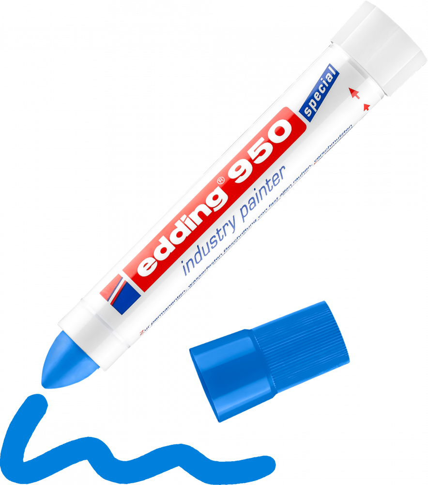 Marker przemysłowy w paście edding 950, okrągła, 10mm, niebieski