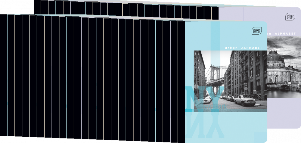 50x Zeszyt w kratkę Interdruk UV Black & White, A5, 60 kartek, mix wzorów