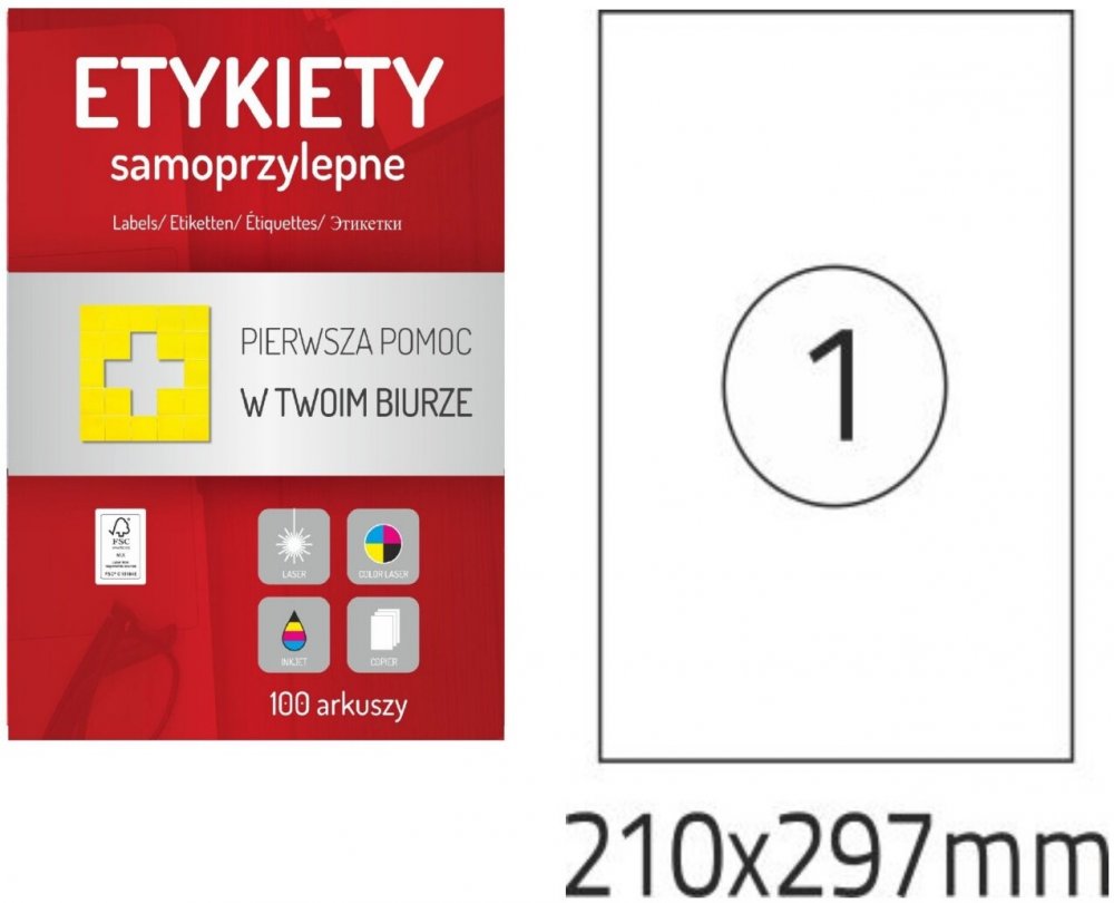 Etykiety samoprzylepne Dalpo Memo Label, 210x297mm, 100 arkuszy, biały