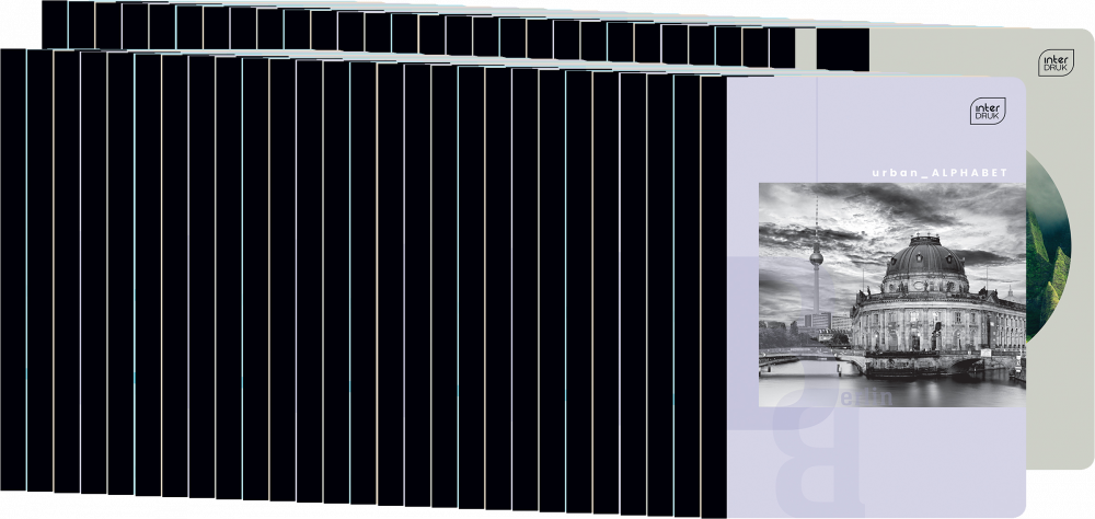 120x Zeszyt w kratkę Interdruk UV Black & White, A5, 60 kartek, mix wzorów