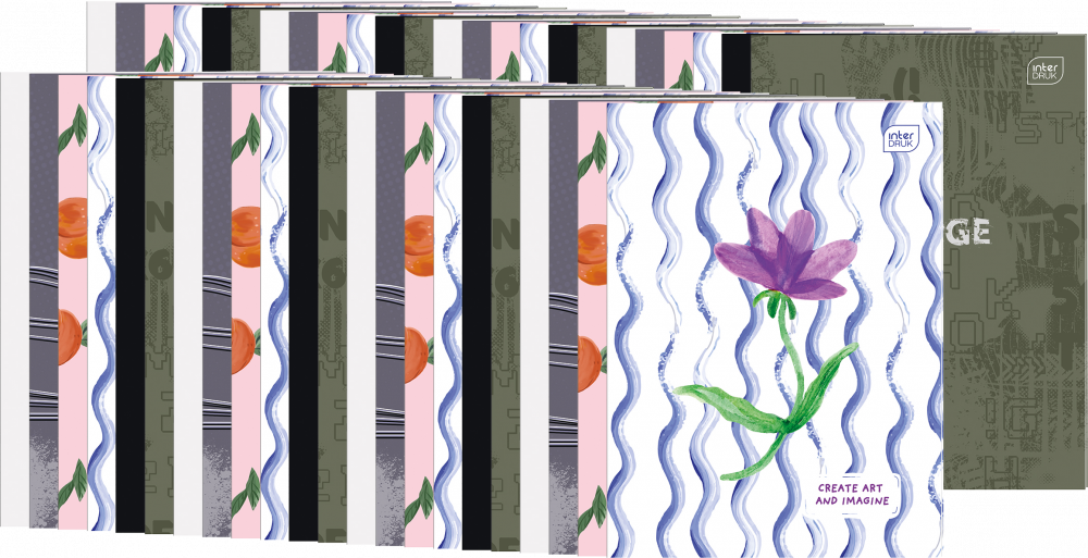 60x Zeszyt w linie Interdruk, A4, miękka oprawa, 60 kartek, mix wzorów