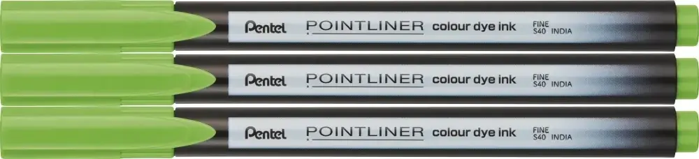 3x Cienkopis Pentel Pointliner Colour, zielony