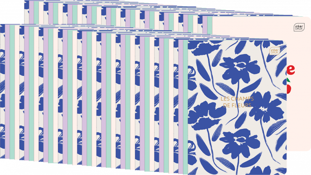 100x Zeszyt w kratkę Interdruk UV Girls, A5, 60 kartek, mix wzorów