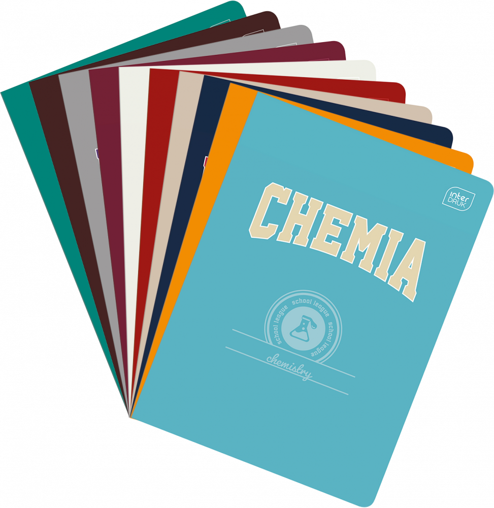 Zeszyt przedmiotowy Interdruk, A5, 60 kartek, 10 sztuk: Polski, Angielski, Niemiecki, Geografia, Matematyka, Historia, Informatyka, Biologia, Fizyka, 