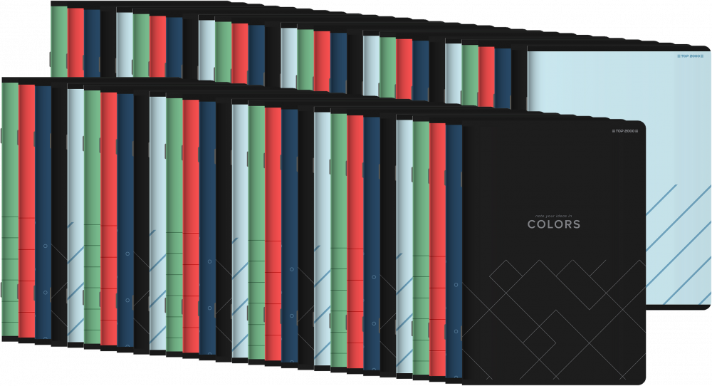 60x Zeszyt w kratkę TOP 2000 Colors, A5, 60 kartek, mix wzorów