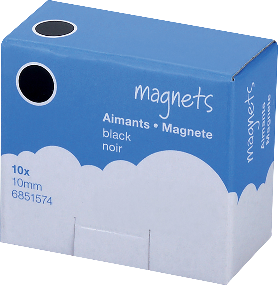 Magnesy Viking, 10mm, 10 sztuk, czarny