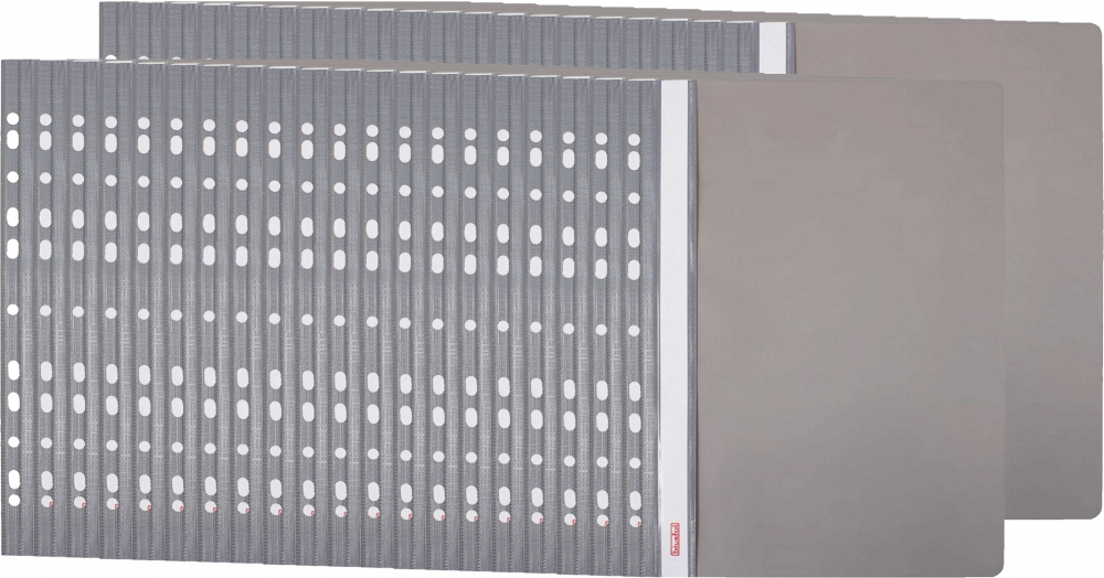 40x Skoroszyt plastikowy oczkowy Biurfol, twardy, A4, do 200 kartek, szary