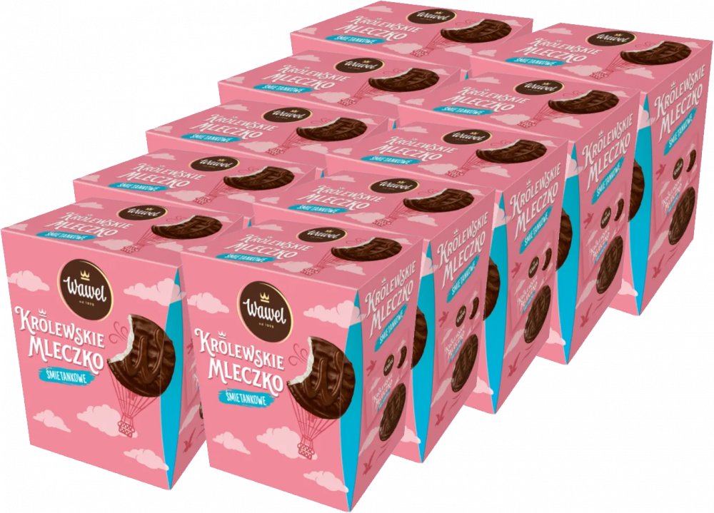 10x Bombonierka Królewskie Mleczko Wawel, śmietankowy, 300g
