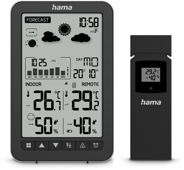 Stacja pogodowa Hama Ko Samui, z czujnikiem zewnętrznym, czarny