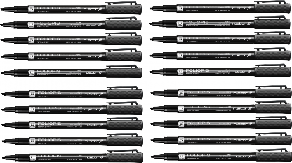 20x Foliopis Rystor, FB, ścięta, 2.5mm, czarny